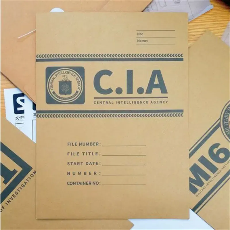 Color: Beige - Agent Portfolio Folder File Archives Cosplay FBI CIA Central Intelligence MI6 British Army Movie Film Prop Set