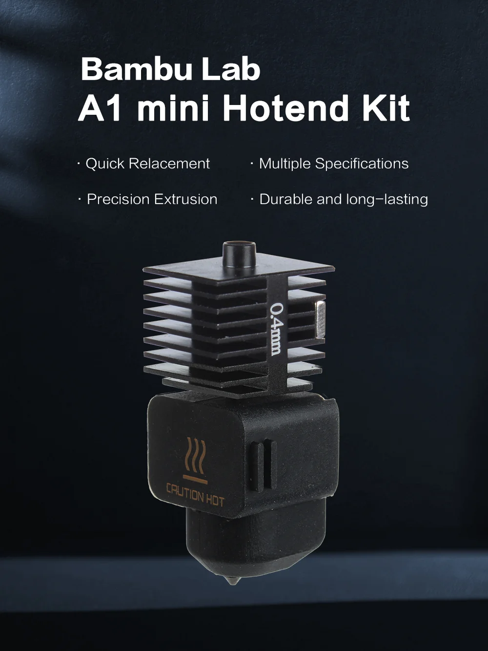 Color: Blue - Hardened Steel Nozzle For Bambu Lab A1 mini Hotend Kit 0.4/0.6/0.8mm Fast Speed Bambulab A1 Hot End Assembly 3D printer part