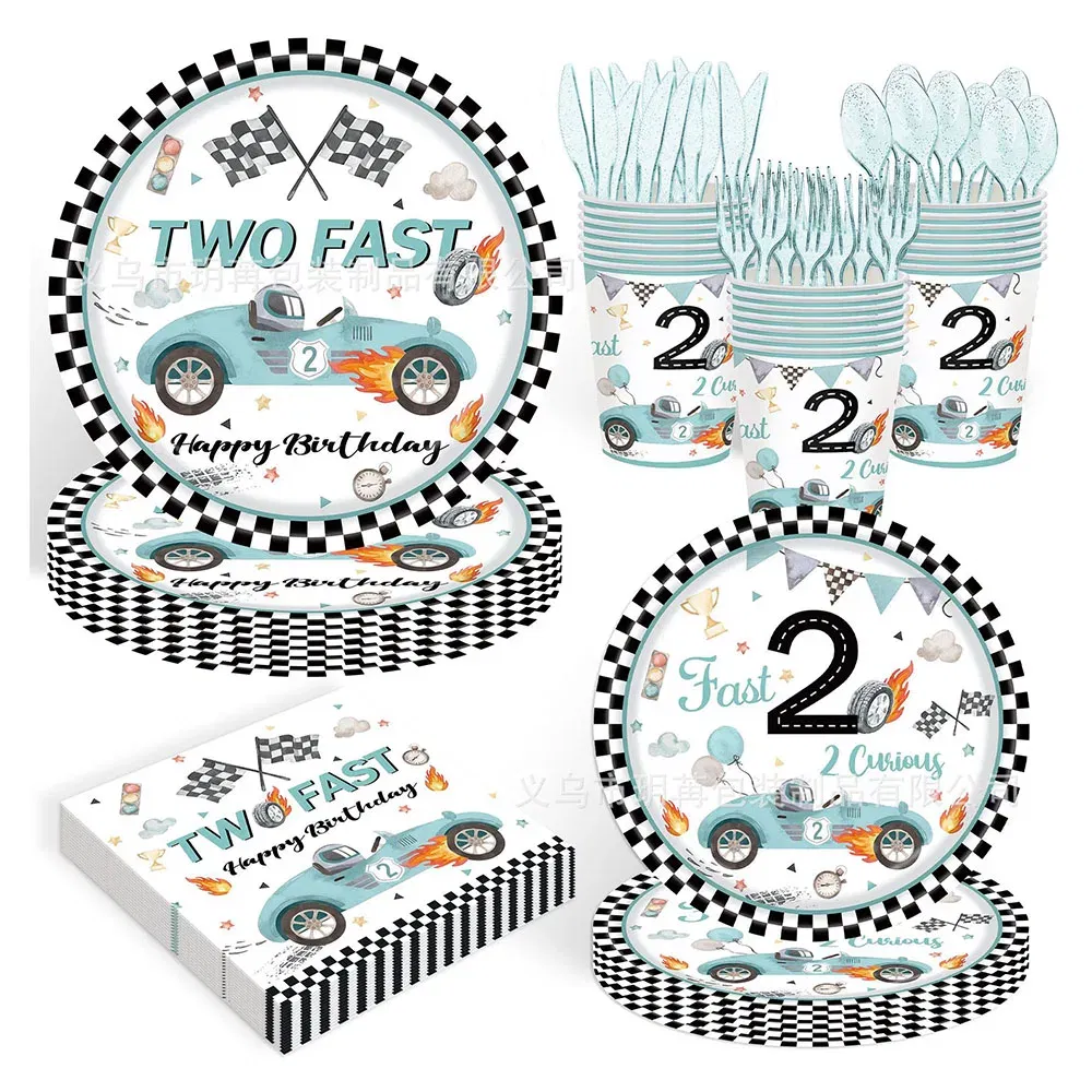Color: Light Grey, Capacity: 480ml - Racing Car Disposable Tableware PLates Cups Napkin Tablecloth Two Fast Birthday Party Decorations