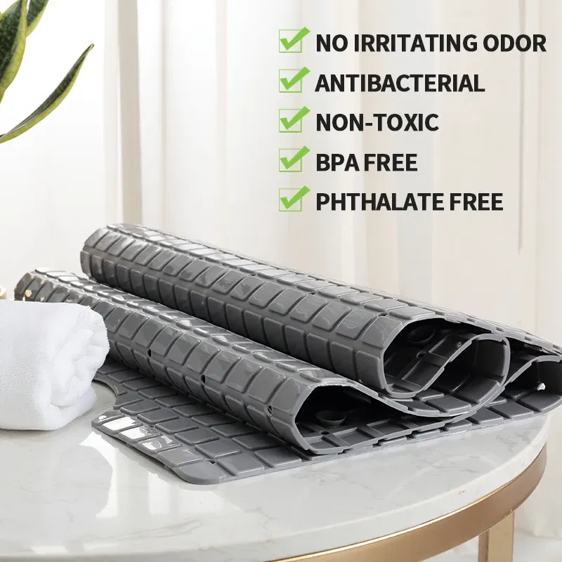 Color: WHITE, Ships From: CHINA, Specification: 400MMx800MM - DEXI PVC Anti-skid Bath Mats Rectangle Soft Shower Bathroom Massage Mat Suction Cup Non-slip Bathtub Carpet