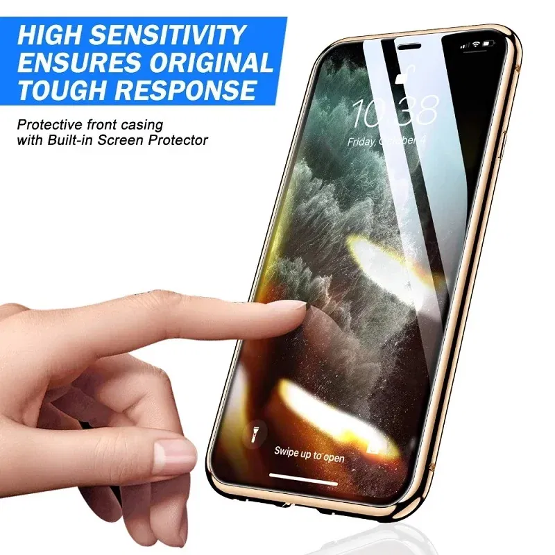 Color: Red, Material: PP - Magnetic Metal Case For iPhone 15 14 13 12 11 Pro 14Pro Max XS X XR 7 8 14Plus 12 Mini SE 2020 Double Sided Tempered Glass Cover