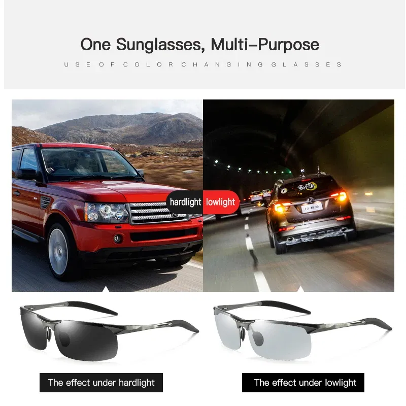 Lenses Color: Yellow, Frame Color: Emerald Green - Myopia Photochromic Sunglasses Diopter Polarized Driving Goggle Men Chameleon Change Color transition Prescription Sun Glasses