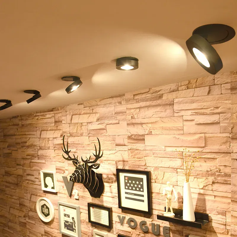 Body Color: PURPLE, Emitting Color: Warm White - 3 Colors Slim Ceiling Lamp Ceiling Light LED Foldable 360 Recessed Surface Mounted Spotlight for Hallway Gallery Display Living