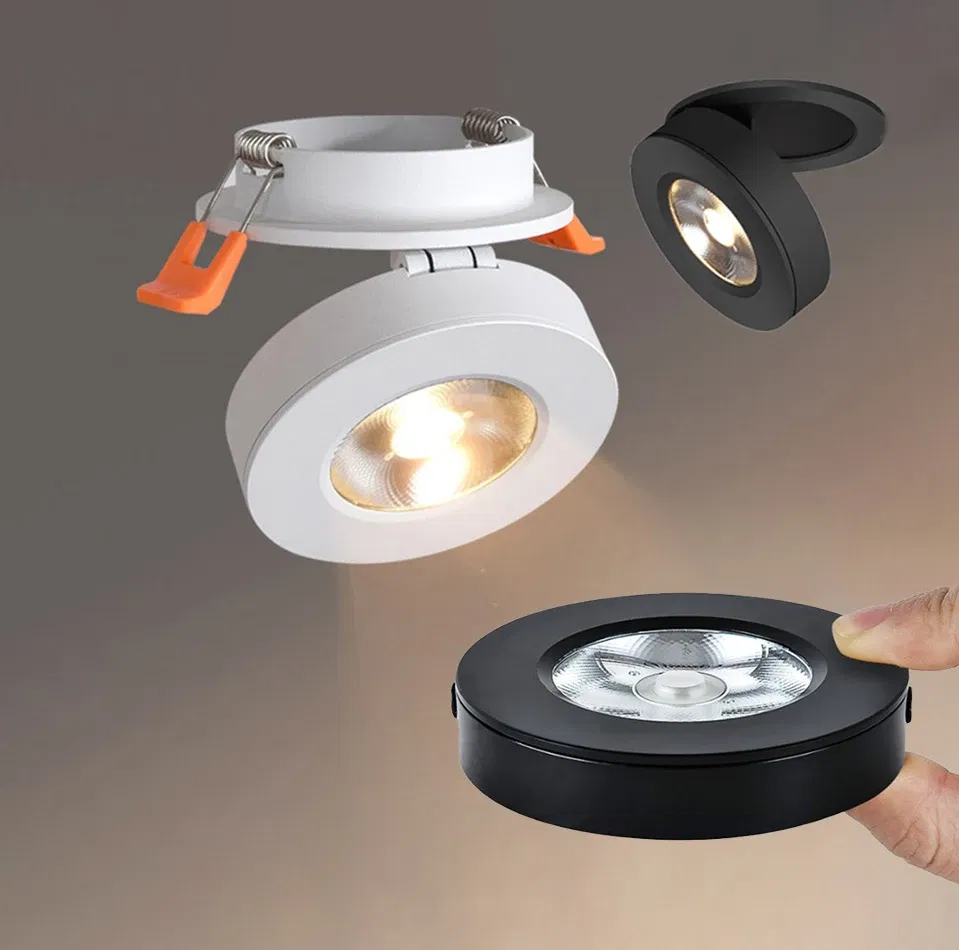 Body Color: PURPLE, Emitting Color: Warm White - 3 Colors Slim Ceiling Lamp Ceiling Light LED Foldable 360 Recessed Surface Mounted Spotlight for Hallway Gallery Display Living