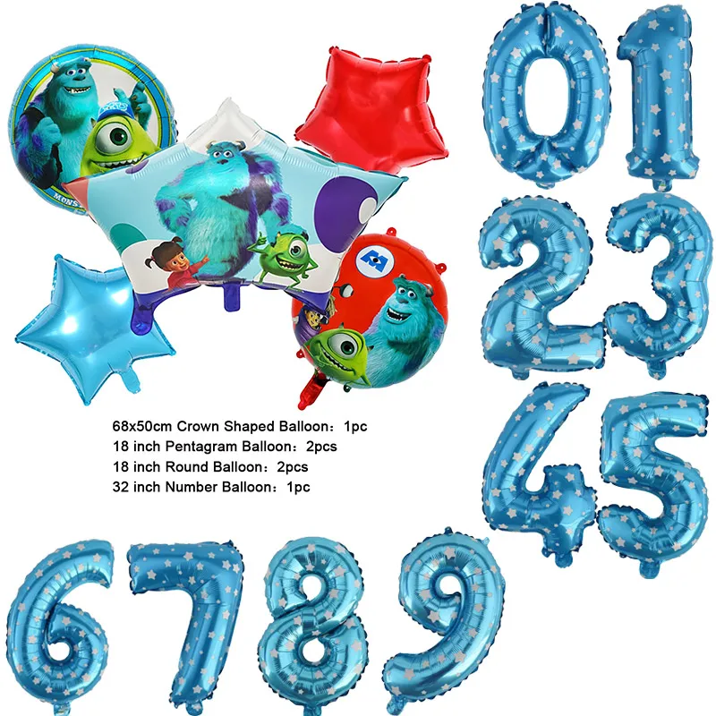 Color: Brown, Capacity: 220ml - Monsters University Monsters, Inc. Theme Birthday Party Decoration Metallic Gem Shaped Balloon Crown Shaped Balloon Baby Shower