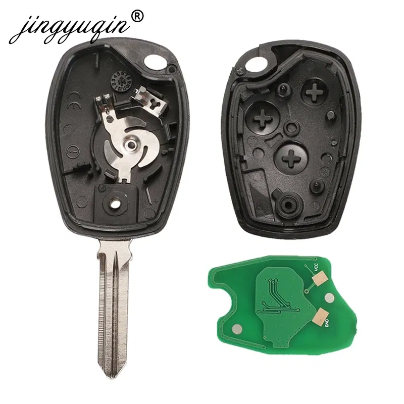 Color: Blue, Number of Buttons: 2 Buttons - jingyuqin 2BTN Remote Key For Renault Duster Modus Clio 3 Twingo DACIA Logan Sandero Kangoo 433MHz PCF7946 PCF7947 pcf7952E Chip