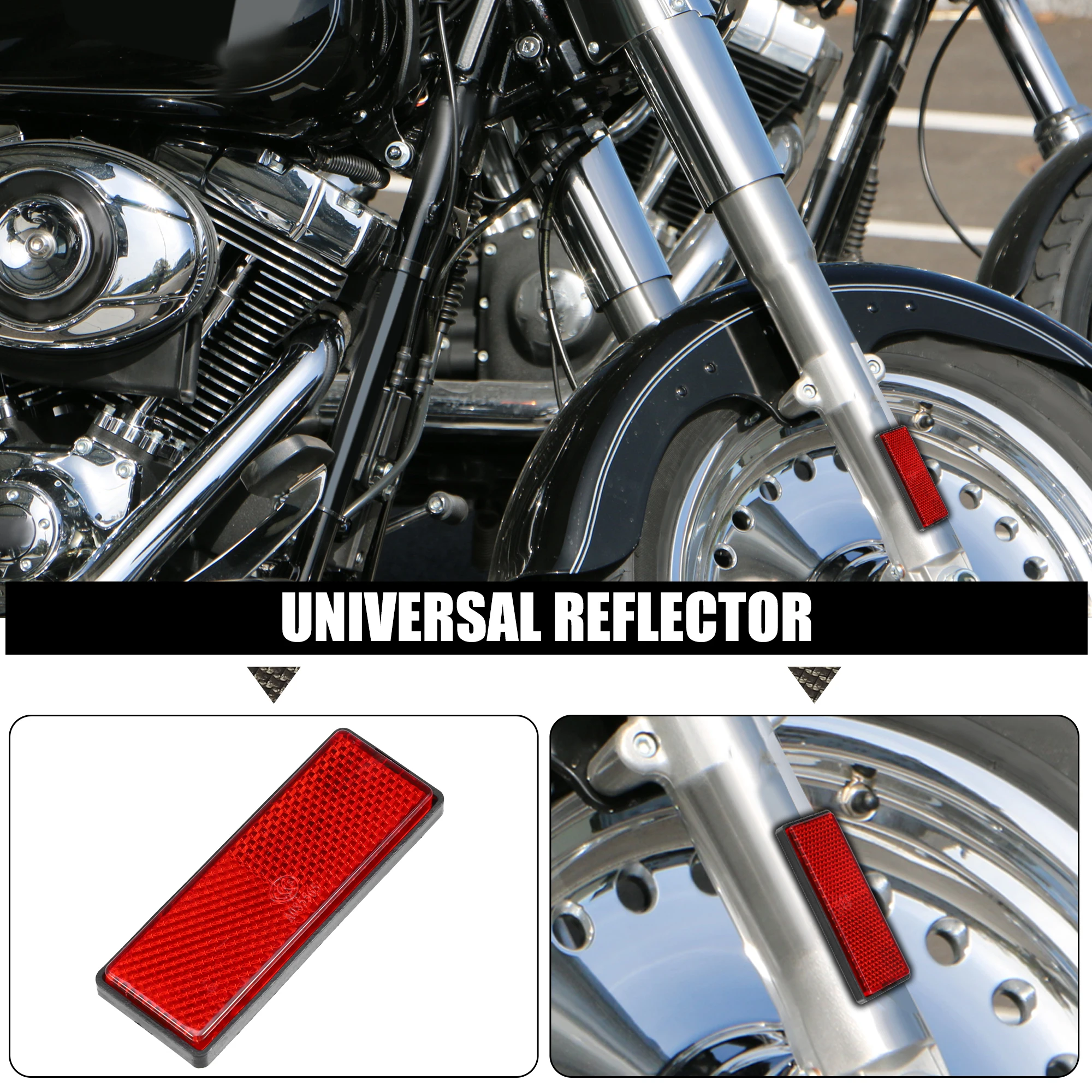 Color: Blue - UXCELL Rectangular Stick-on Safety Spoke Reflective Sticker Self Adhesive Reflector for Gate Posts Cars Trailer Motorcycle