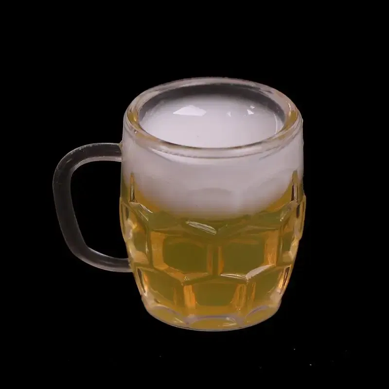 Color: Pink - 2/4/5/10pcs Miniature Resin beer cups Red Wine bottles Model Kitchen Furniture Accessory dinnerware Dollhouse Summer Must