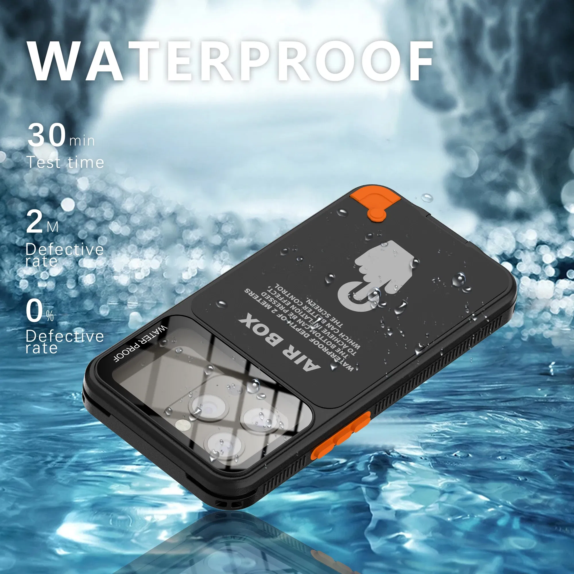 Color: Beige, Material: Denim - IP68 Waterproof Phone Case For iPhone 15 14 13 12 Pro Max Plus Underwater Taking Shockproof Dustproof Swimming Diving Cover