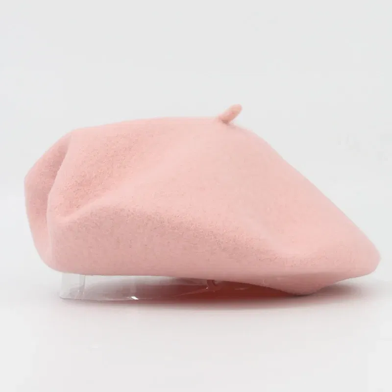 Color: SKY BLUE, Hat Size: One Size - Wool Thick Berets Artist French Beret Women Painter Hat Girls Female Warm Walking Cap
