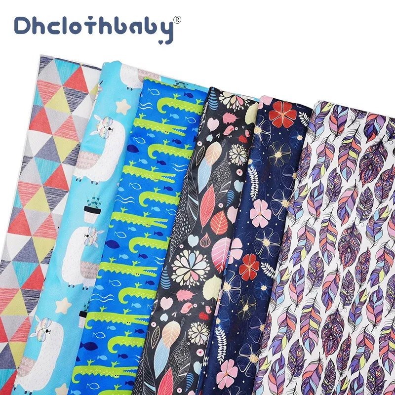 Color: Sky blue, Size: NB - Washable Waterproof TPU Handmade Polyester Fabric Printed PUL Material for High Quality Cloth Diaper Menstrual Pads DIY Sewing