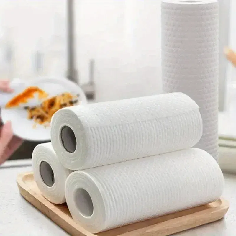 Color: Red, Specification: 1 - 500/50pcs Reusable Kitchen Disposable Rags Non-Woven Cleaning Cloths Washing Dishcloths Rag Cloth Towels Non-stick Scouring Pads