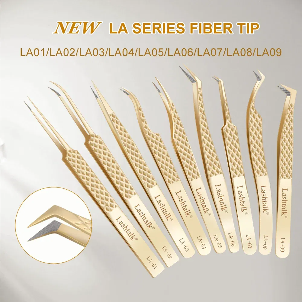 Color: Rose Red - Lashtalk Eyelash Extension Tweezers Makeup Tools From Nagaraku Stainless Steel Non-magnetic Volume FakeLashes Supplies Accurate