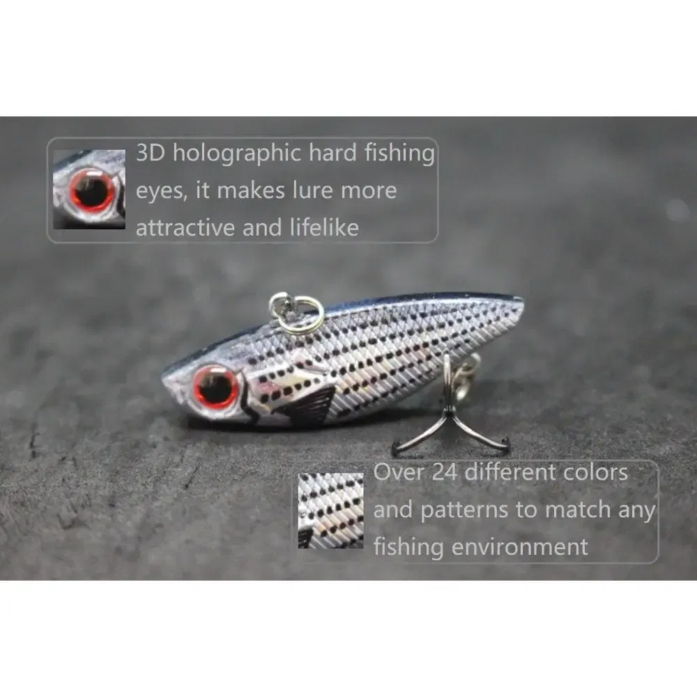 Color: Multi-Colored - wLure Fishing Lure Lipless VIB 4cm 4.6g Tiny Hard Lure Carp Fishing Fly Fishing Bait Tail Hook Sinking to Bottom L666