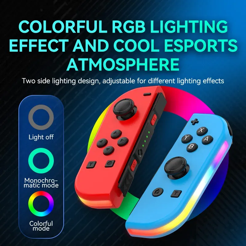 Color: pink - STORM WYRM Bluetooth Joystick for Switch NS Game Left and Right Wireless RGB With Light Small Handle JOY-02