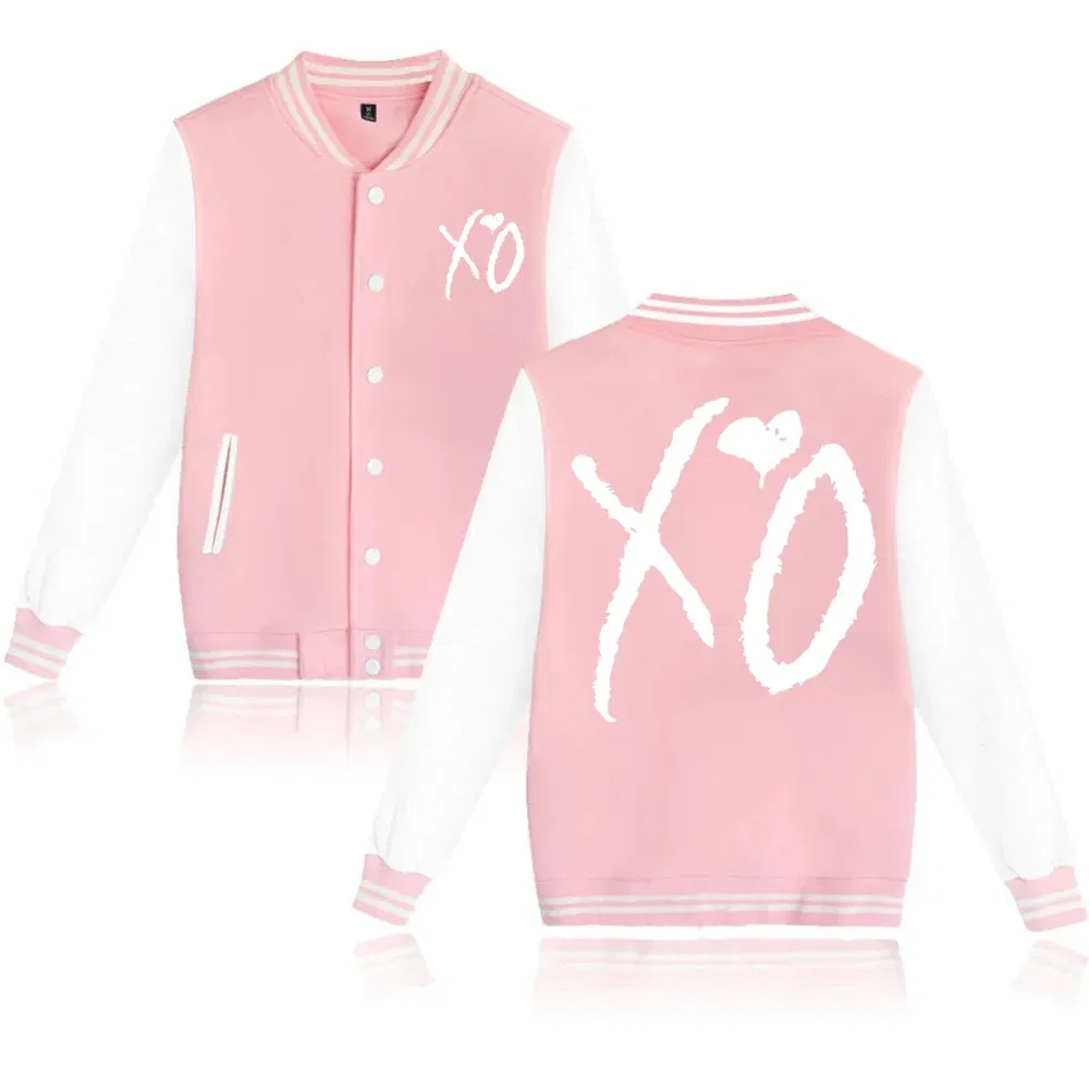 Color: black, Size: XL - The Weeknd XO Jacket Hoodie The Weeknd The Host Music Sweatshirt Long Sleeve Baseball Uniform Clothes Unisex