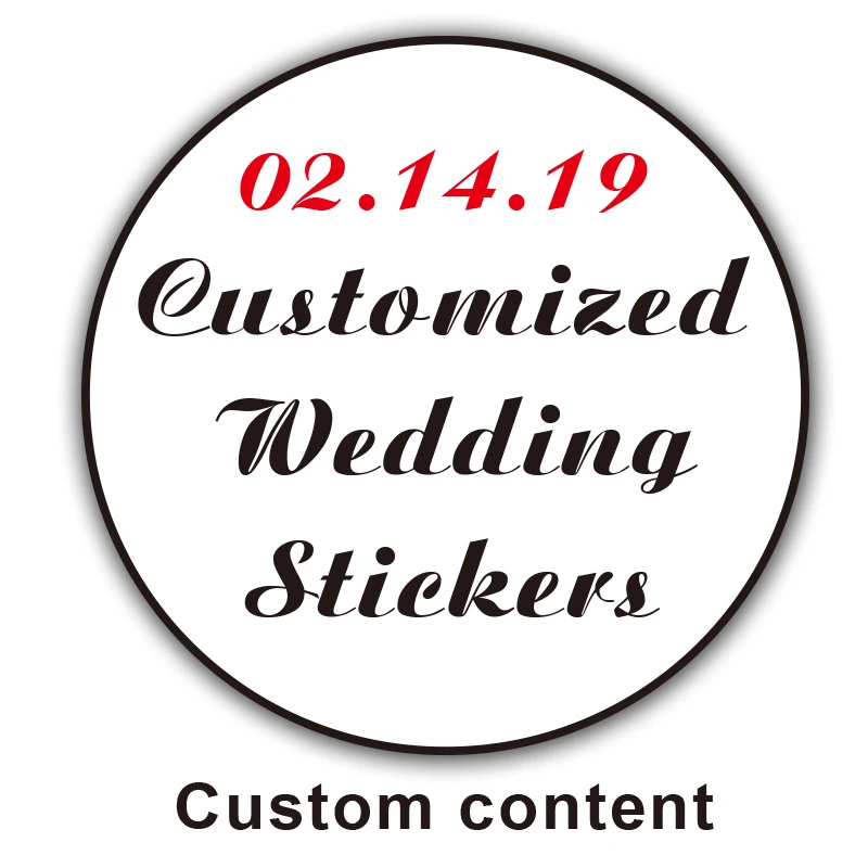 Color: Light Orange - 100PCS 3-10cm Custom LOGO Wedding Sticker Personalized Design Your Label Candy Gift Box Birthday Party Seal Sticker Self-adhesiv