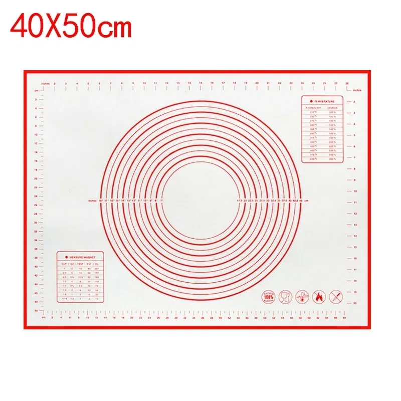Color: VIOLET/?«?—?…°, Size: L - Large Size Silicone Kneading Pad Non-Stick Surface Rolling Dough Mat With Scale Kitchen Cooking Pastry Sheet Oven Liner Bakeware