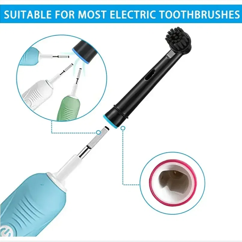 Color: Silver - Bamboo Charcoal Bristles Replacement Brush Heads For Oral B Electric Toothbrush Efficient Tooth Cleaning SB-17A Black Brush Head