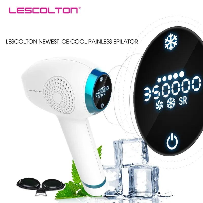 Color: Light Grey, Ships From: CHINA - Lescolton IPL Laser Permanent Hair Removal Device Bikini Trimmer Laser Epilator for Women Men Facial Armpit Bikini Beard Legs