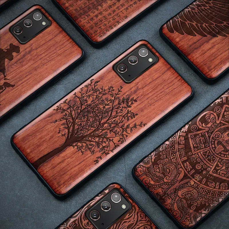 Color: multi, Material: PP - Natural Wood Wooden TPU Case For Samsung Galaxy Note 20 Ultra S24 S23 S21 Ultra S20 FE S10 Plus Case Cover Phone Shell Skin Bag