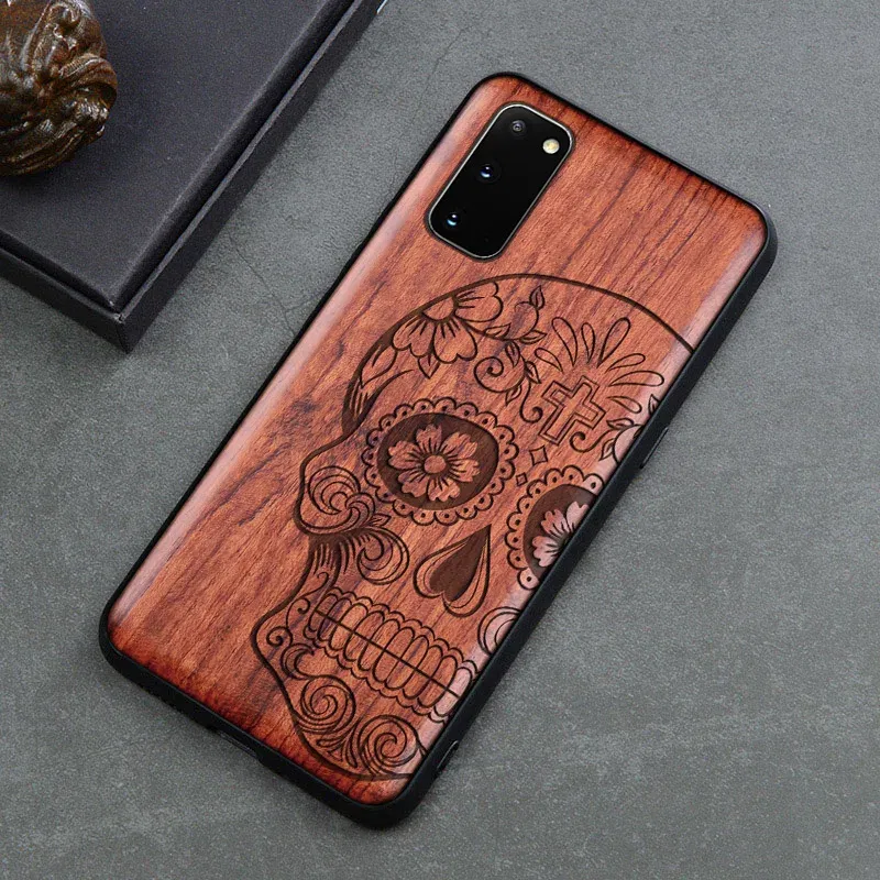 Color: multi, Material: PP - Natural Wood Wooden TPU Case For Samsung Galaxy Note 20 Ultra S24 S23 S21 Ultra S20 FE S10 Plus Case Cover Phone Shell Skin Bag