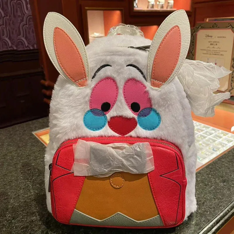 Color: Ivory - Disney Tinker Bell Women Double Strap Shoulder Bag Purse Cute Disney Princess Belle PU Leather Mickey Ariel Backpack