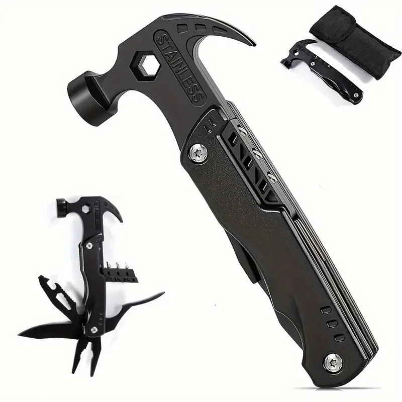Multi-function Claw Hammer Pliers - Outdoor Camping Hammer, Folding Tool with Knife and Pliers