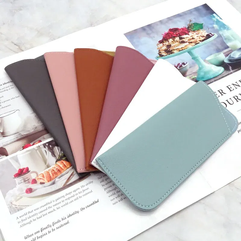 Color: Pink, Ships From: CN - Simple Soft Leather Open Sunglasses Bag for Women Men Waterproof Reading Glasses Case Dust Storage Bag Eyewear Pocket Accessory