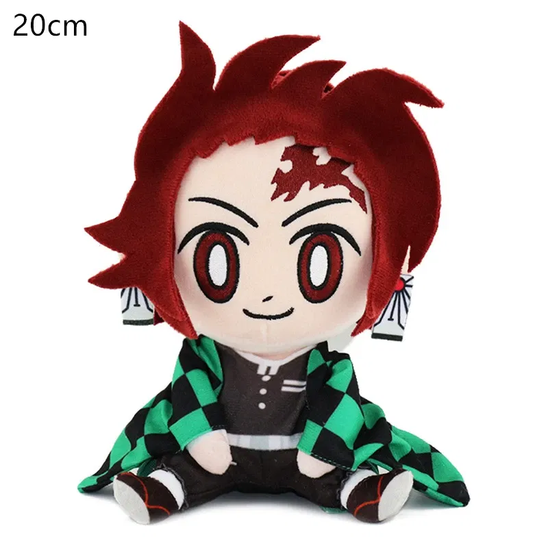 Color: DeepPink, Height: 0-10cm - 20CM New Product Japanese Anime Ghost Slayer: Blade Plush Doll Tanjiro Nezuko Game Peripheral Children's Doll Kawaii Pillow