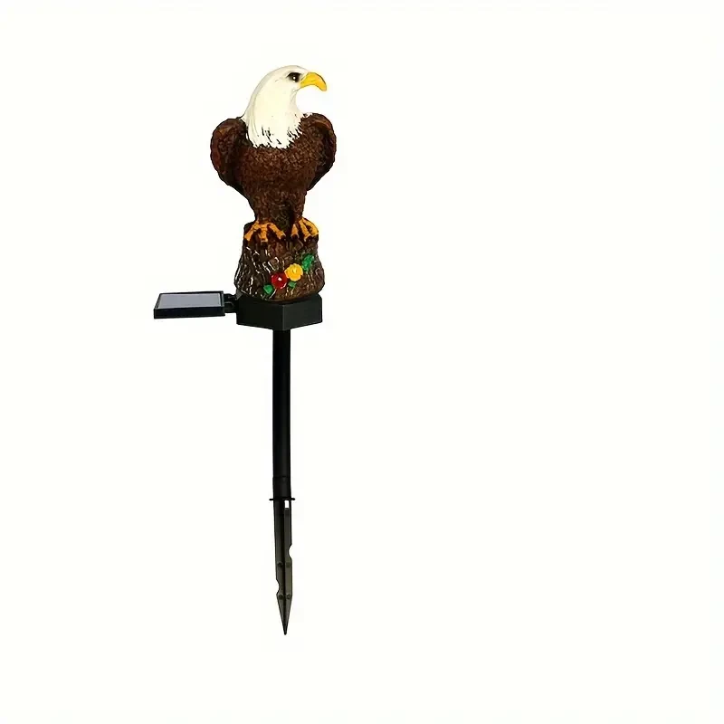Solar-Powered Resin Eagle Garden Light - Outdoor Decorative LED Stake Lamp
