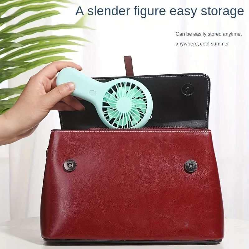 Color: Blue - 800mAh Mini Portable Pocket Handheld Fan USB Charging Rechargeable Cool Air Travel Cooler Cooling Mini Fans
