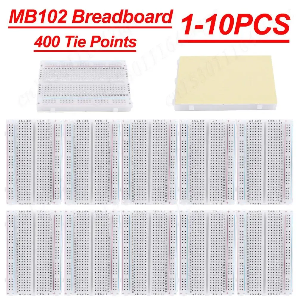 Color: Orange, Ships From: CHINA - 1-10Pc 400 Tie Points Solderless PCB Breadboard Spliceable Universal MB102 Breadboard DIY Bread Board for Experiment Test Robot