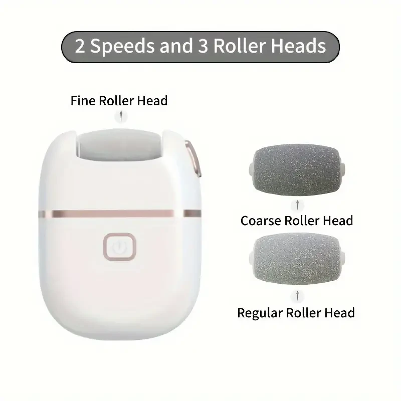 1pc Rechargeable Electric Foot Grinder with Three Replaceable Grinding Heads