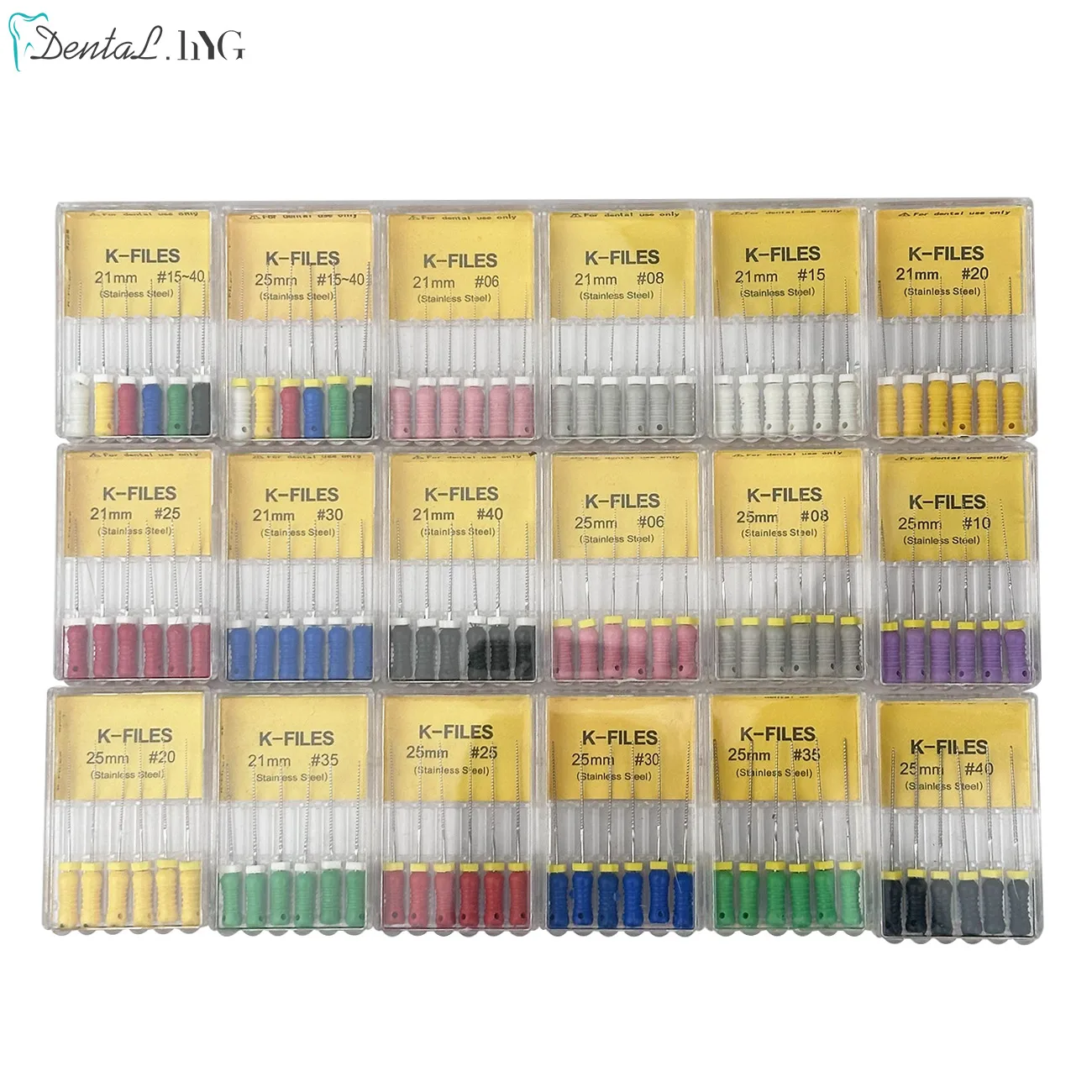 Color: antique silver - Dental Tools Root Cannal Endo K File 21mm 25mm Stainless Steel Endodontic Instruments Dentist Dentistry Odontologia