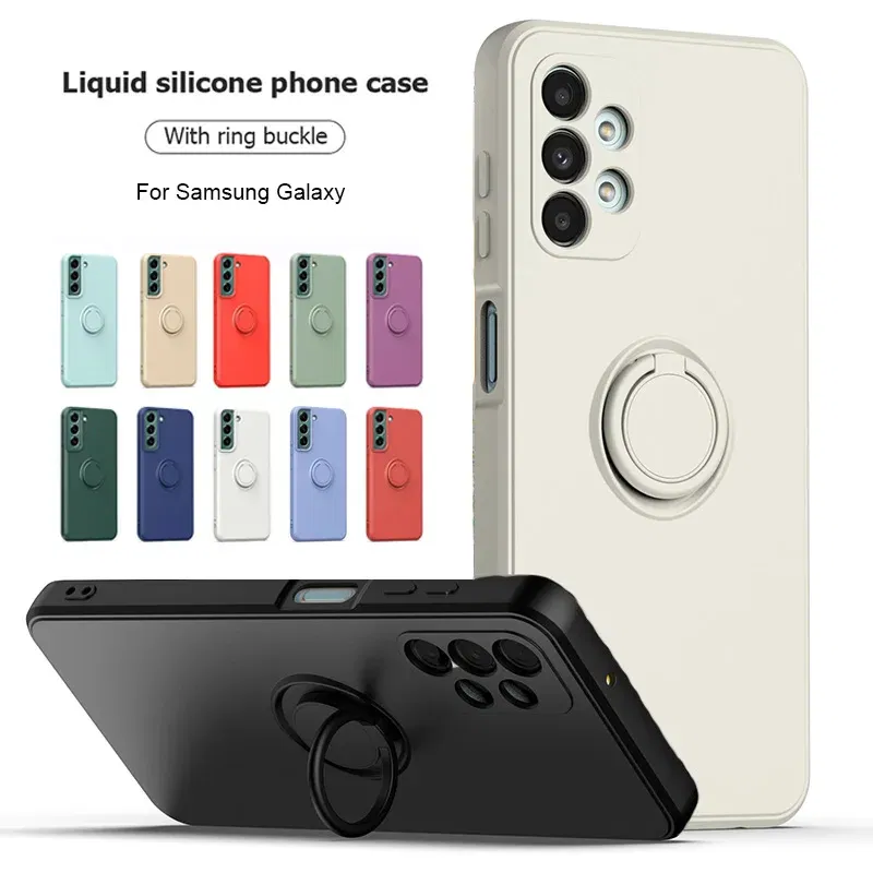 Color: army green, Ships From: CHINA, Material: PE - With Ring Holder Phone Case For Samsung Galaxy S25 Ultra S24 S23 S22 S21 Plus A13 A52 A53 A54 TPU Soft Back Cover