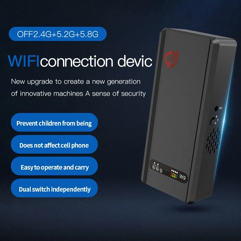 Color: Black, Ships From: CHINA - W9 portable high-power WiFi data interception,Prevent mobile phone from connecting to WiFi hotspot Bluetooth