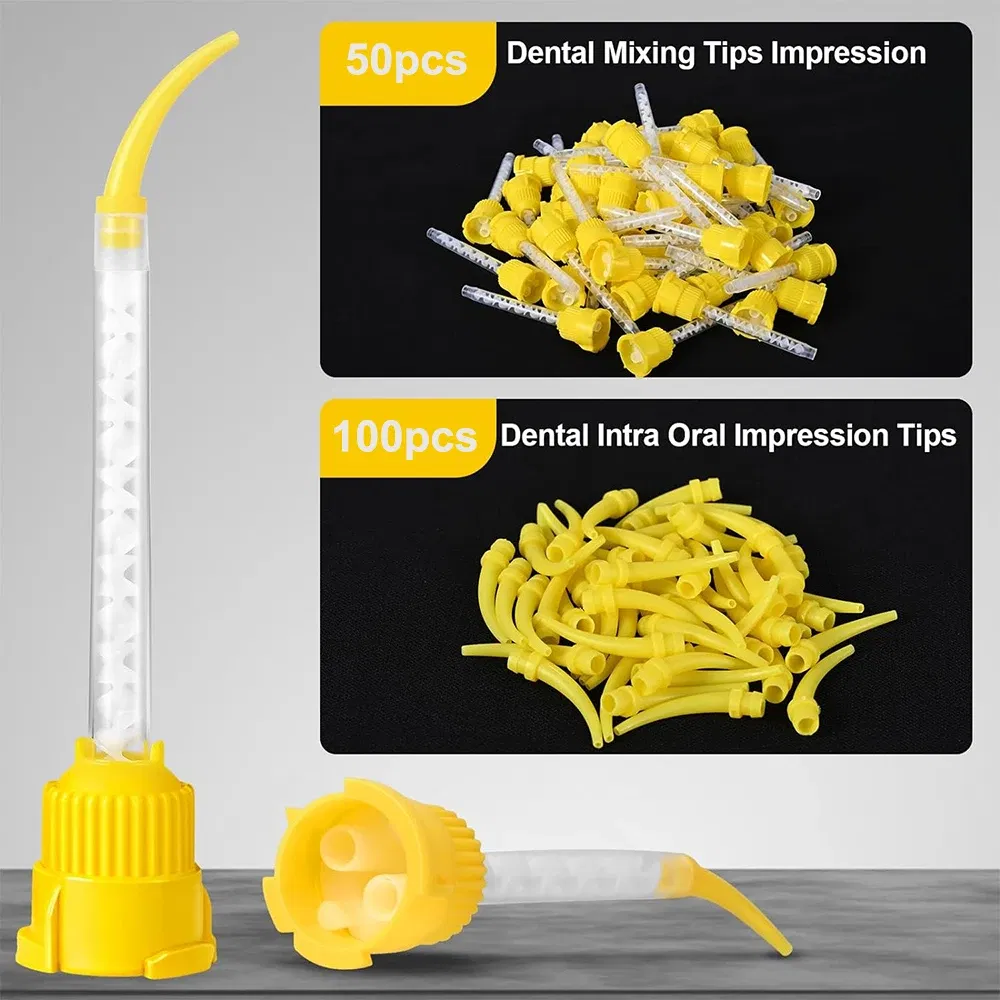 Color: Dark purple - Denspay 50Pc Dental Silicone Rubber Conveying Mixing Head Disposable Impression Materials Mixing Tube Dentistry Materials