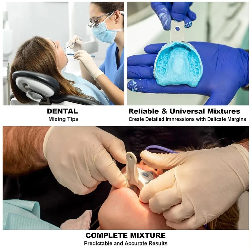 Color: Dark purple - Denspay 50Pc Dental Silicone Rubber Conveying Mixing Head Disposable Impression Materials Mixing Tube Dentistry Materials