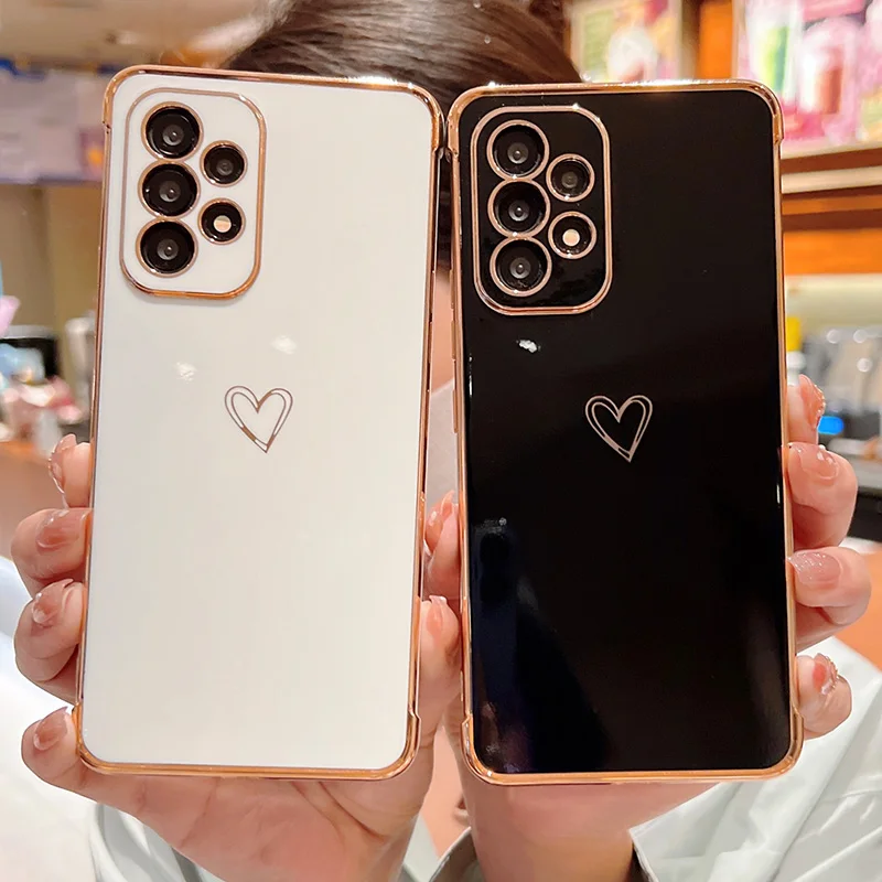 Color: Ivory, Compatible-Phone Models: For iPhone 12 Pro Max, Ships From: CHINA - Electroplating Love Heart Phone Case For Samsung Galaxy S25 S24 Ultra S23 S22 A13 A14 A52 A53 Protect Lens Shockproof Back Cover