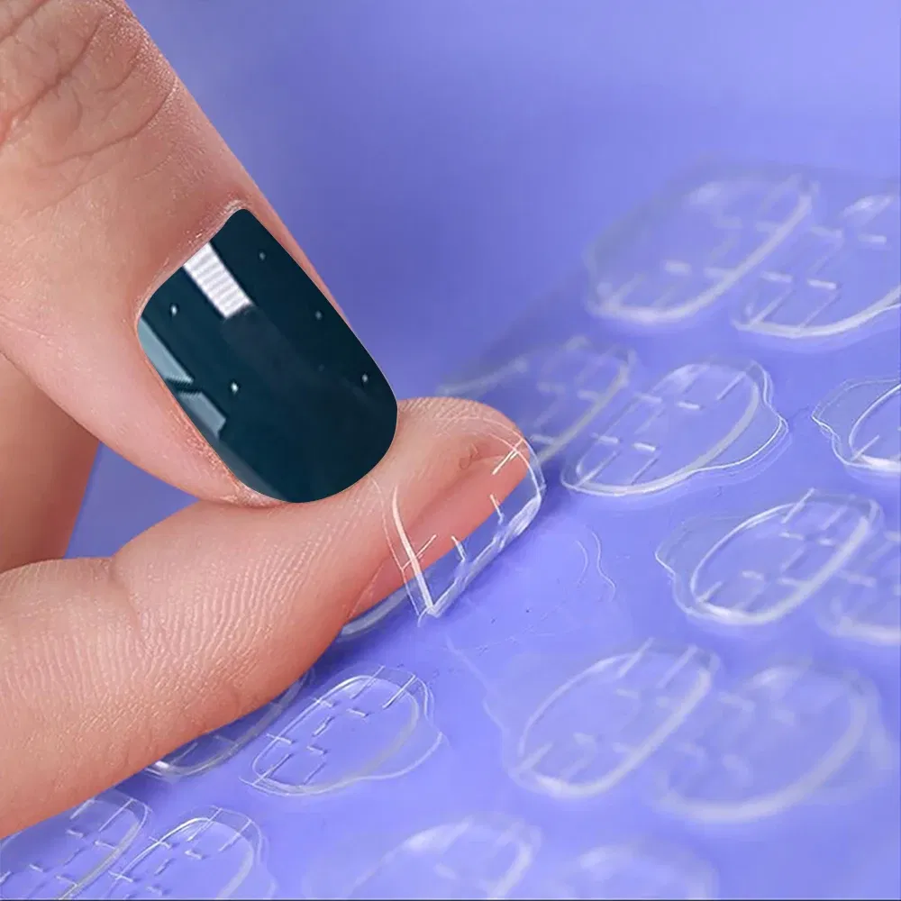 24 Tips/Sheet Nails Tips Transparent Double Sided False Adhesive Tapes Stickers Press On Fake False Art Extension Glue Tool