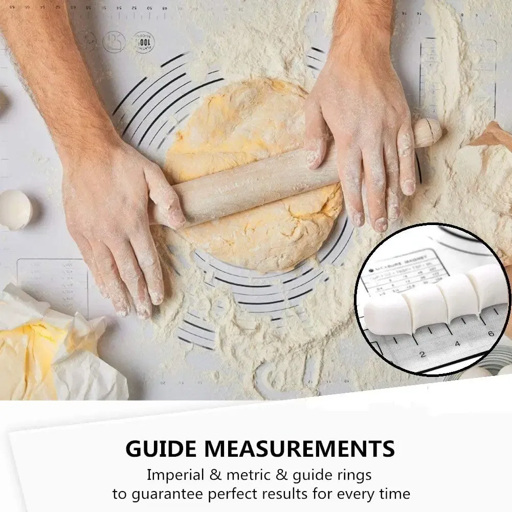 Color: MULTI, Size: L - Large Size Silicone Kneading Pad Non-Stick Surface Rolling Dough Mat With Scale Kitchen Cooking Pastry Sheet Oven Liner Bakeware
