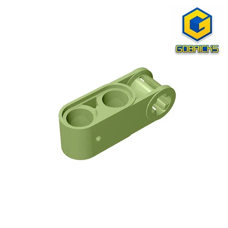 Color: Brown - Gobricks GDS-936 Technical, Axle and Pin Connector Perpendicular 3L with 2 Pin Holes compatible with lego 42003 Educational