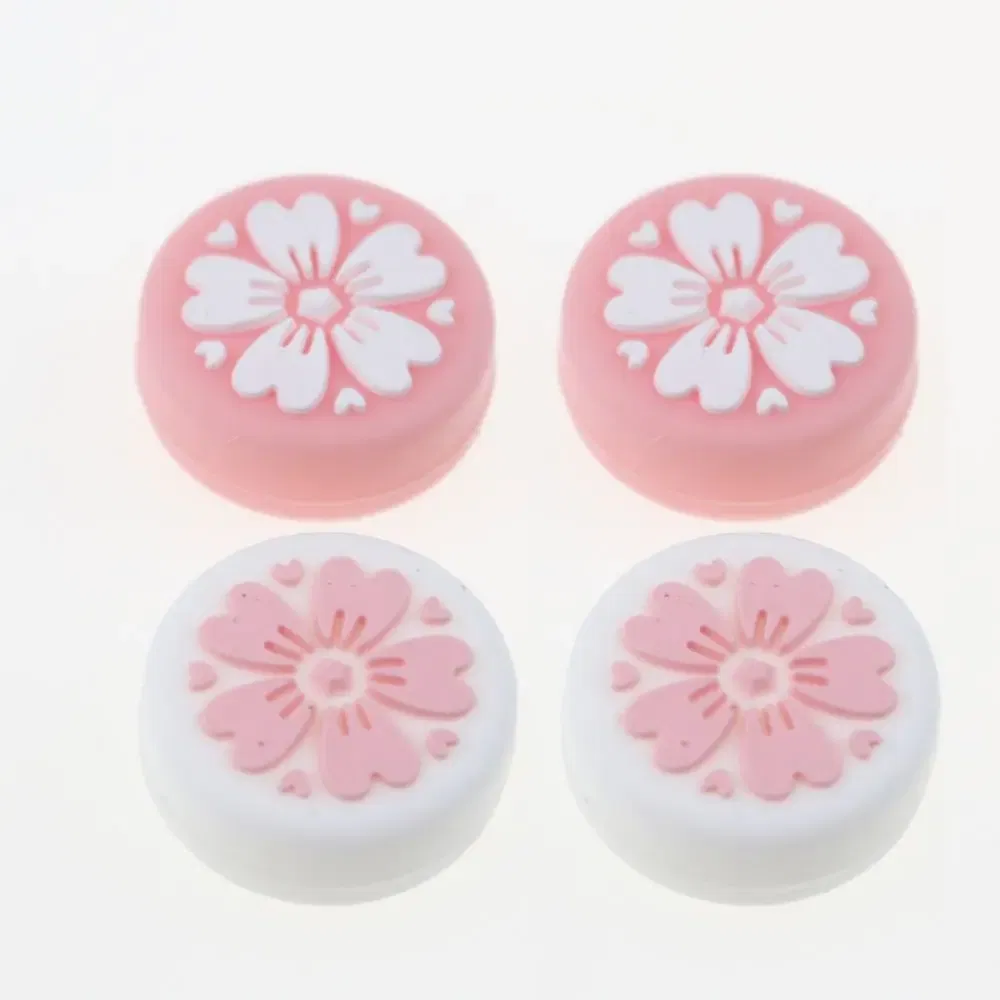 Color: Pink - 2pcs Cherry Pink Lemon For Nintendo Switch Lite OLED Analog Thumb Grip Nintend Swith Joy Con JoyCon Controller Joystick Cap Game
