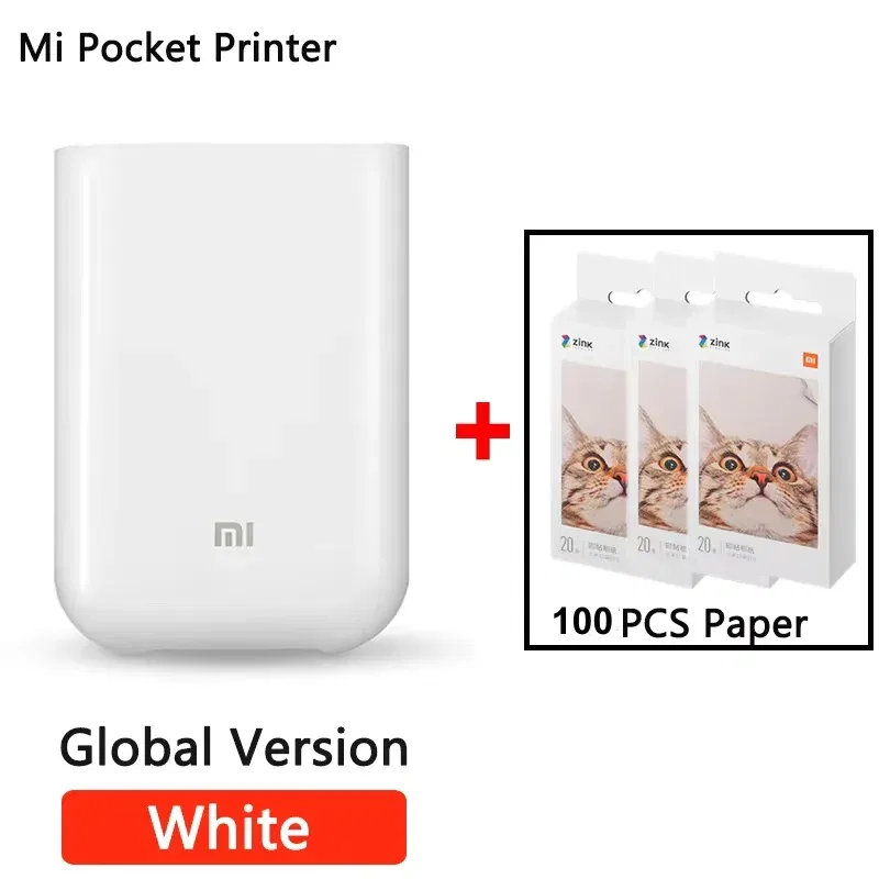 color: Yellow, Ships From: CHINA - Top Global Version Portable Pocket Photo Printer 300dpi Bluetooth-compatible DIY Share Smart Mobile Mini AR Printer