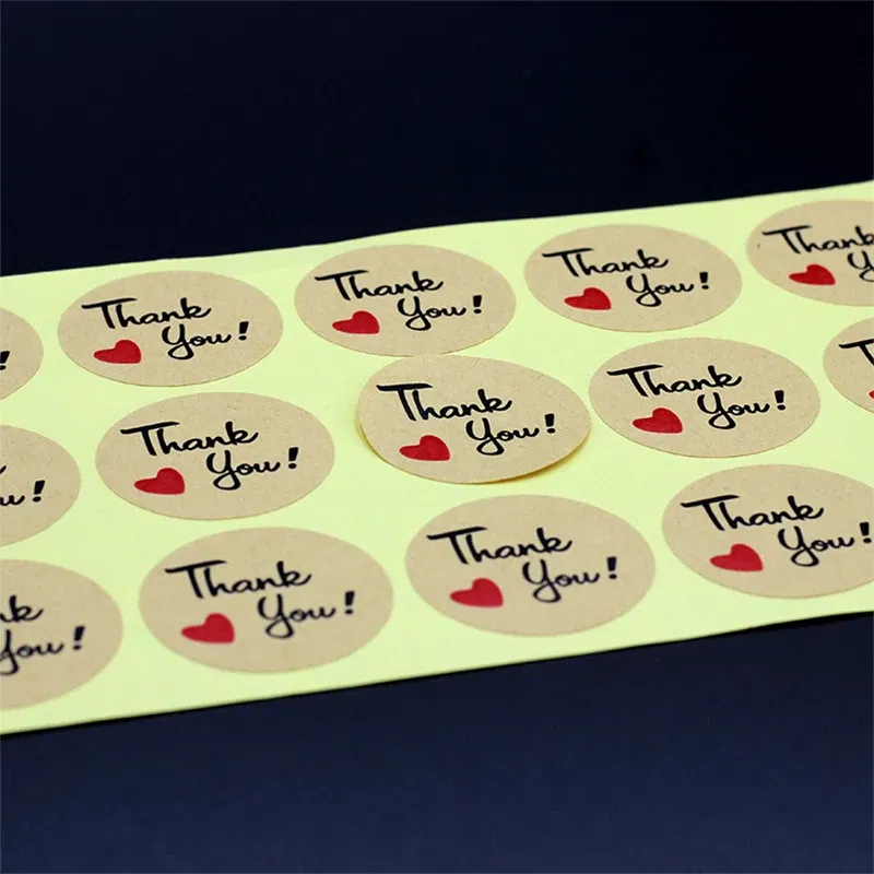 Color: pink - 100PCS 3-10cm Custom LOGO Wedding Sticker Personalized Design Your Label Candy Gift Box Birthday Party Seal Sticker Self-adhesiv