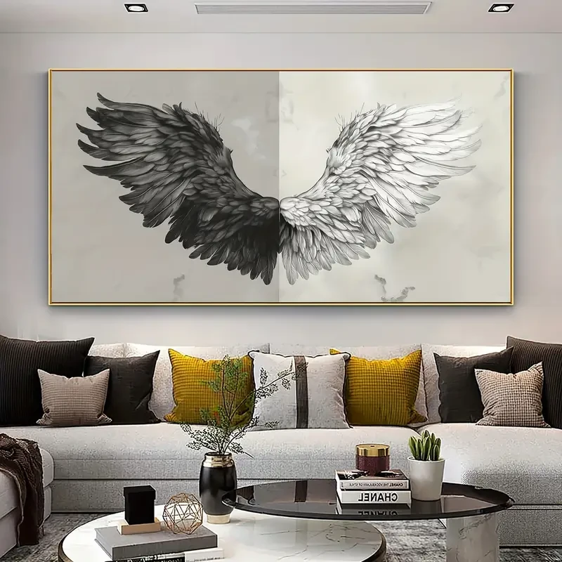 Angel Wings Art Deco Canvas Print