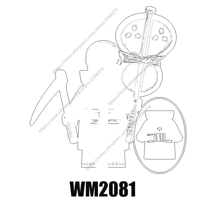 Color: Dark Orange - Single New Cartoon Action Figures accessories Building Block children WM2081 WM6105 WM6106