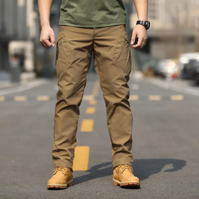 Color: Brown, Size: XL - Archon X9 Tactical Pants Slim Fit Waterproof Camouflage Training Pants Spring Autumn Breathable Waterproof Overalls Loose Wear