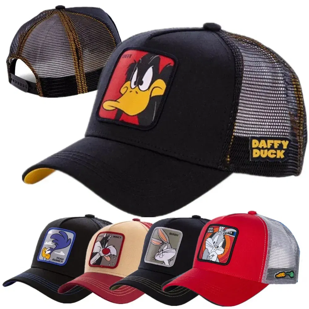 Color: Dark Brown, Size: Adjustable - Hot Sale Unisex Anime Cartoon Cap High Quality Patch Draw Baseball Cap Men Trucker Hat